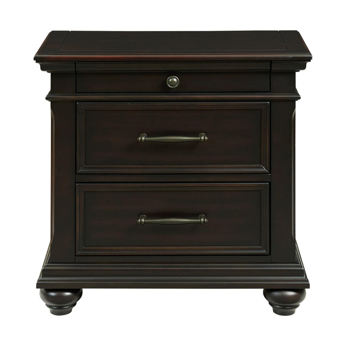 Slater 3-Drawer Nightstand with USB Ports in Black