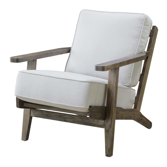 Metro Accent Chair in Taupe w/ Antique Legs