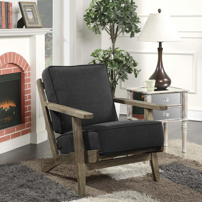 Metro Accent Chair in Onyx w/ Antique Legs